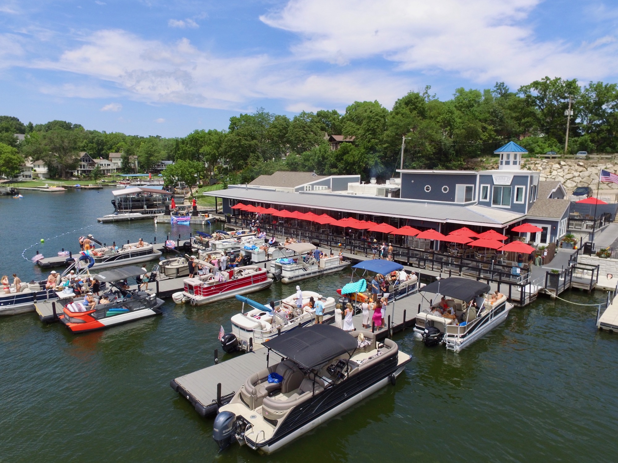 Crowd at the Marina 27 floating barge concert