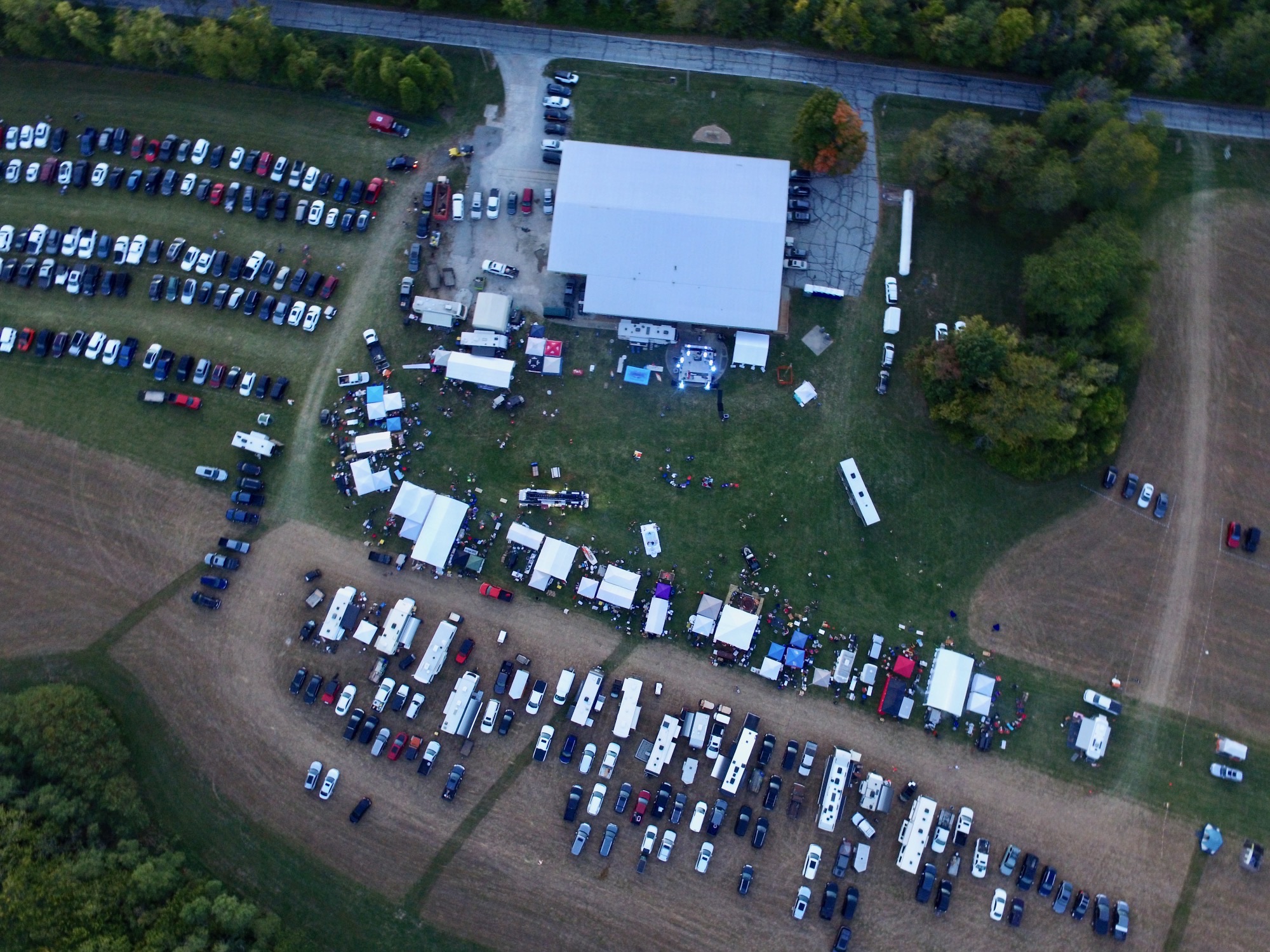 Aerial view of Lotasmoke at Stafford Airfield